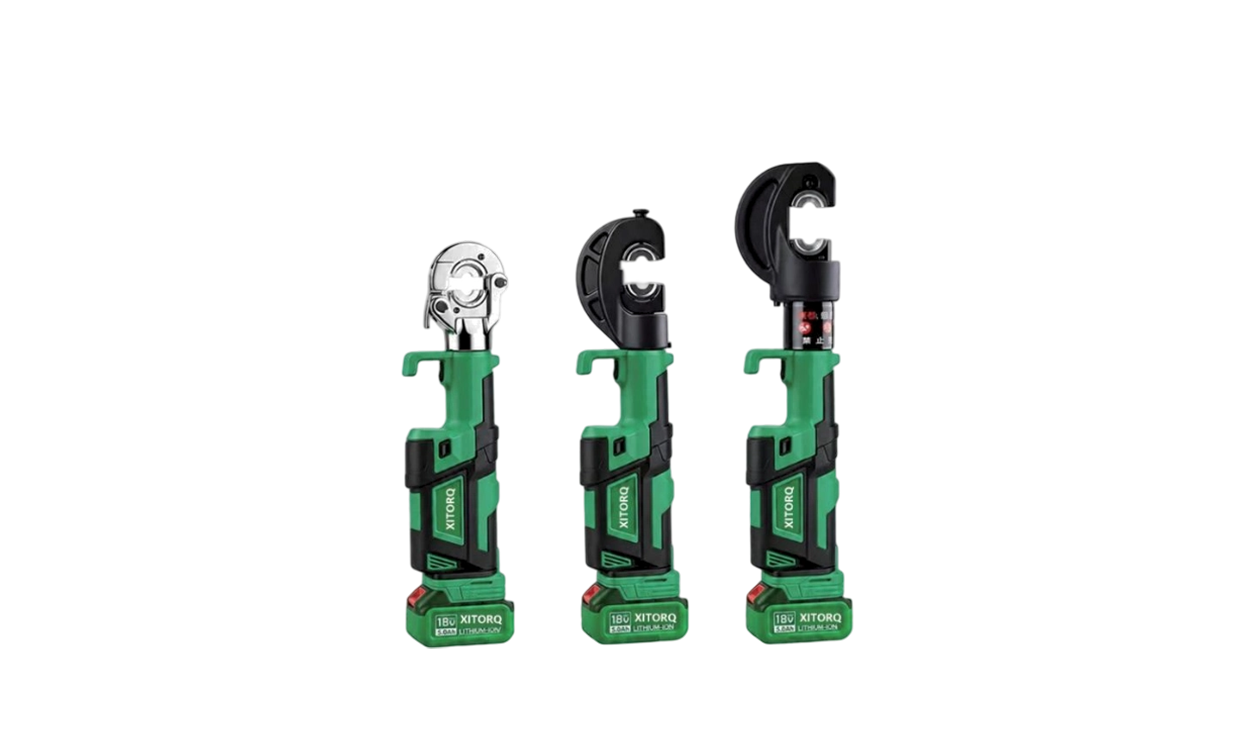 18V Lithium-Ion Hydraulic Crimping Tool — 60-120kN Force, pro 10-400mm² Cu/Al cable Terminales